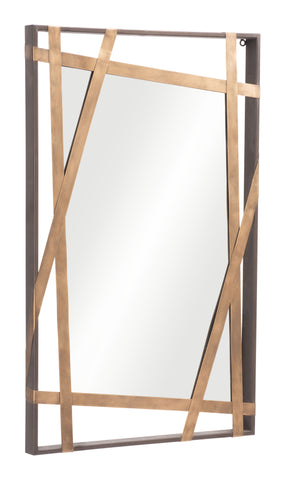Tolix - Mirror - Antique Gold / Black - Premium Antique Mirrors from Zuo Modern - Just $375! Shop now at brett interiors