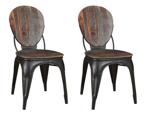 Sierra II - Dining Chairs (Set of 2) - Brown / Black Powder Coat Finish - Premium Chair Sets from Coast2Coast Home - Just $1485! Shop now at brett interiors