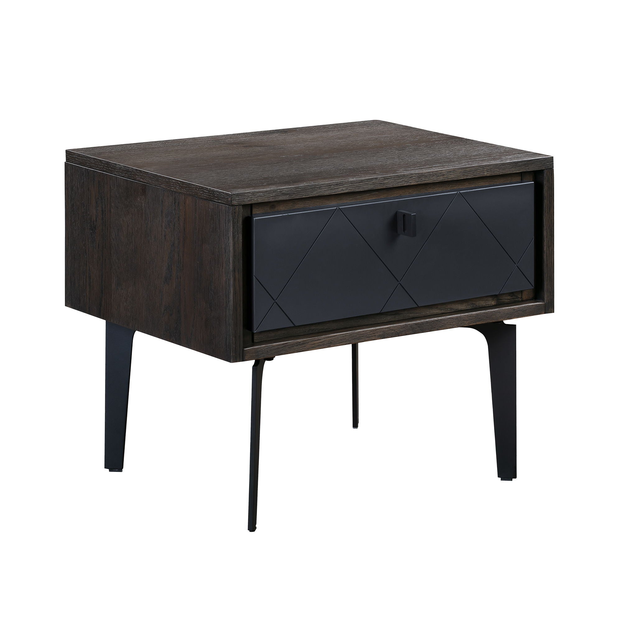 Cross - Nightstand - Solid Oak / Metal - Premium Accent Nightstands from Armen Living - Just $342.50! Shop now at brett interiors