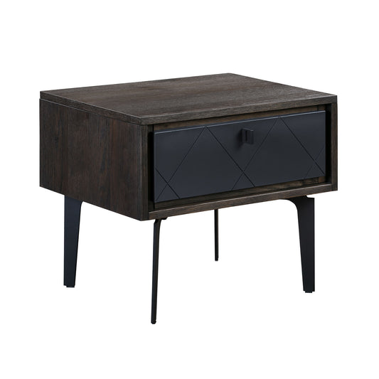 Cross - Nightstand - Solid Oak / Metal - Premium Accent Nightstands from Armen Living - Just $342.50! Shop now at brett interiors