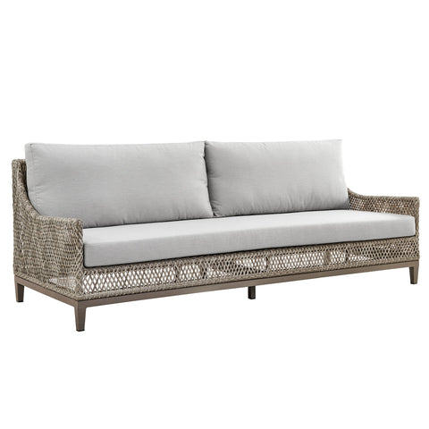 Grenada - 4 Piece Outdoor Wicker Conversation Set - Gray - Premium 4 Piece Outdoor Sets from Armen Living - Just $5980! Shop now at brett interiors