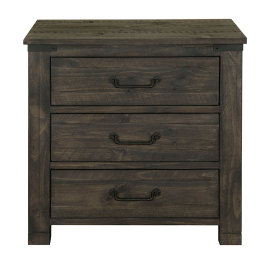 Abington - 3 Drawer Nightstand - Weathered Charcoal - Premium Accent Nightstands from Magnussen Furniture - Just $769! Shop now at brett interiors
