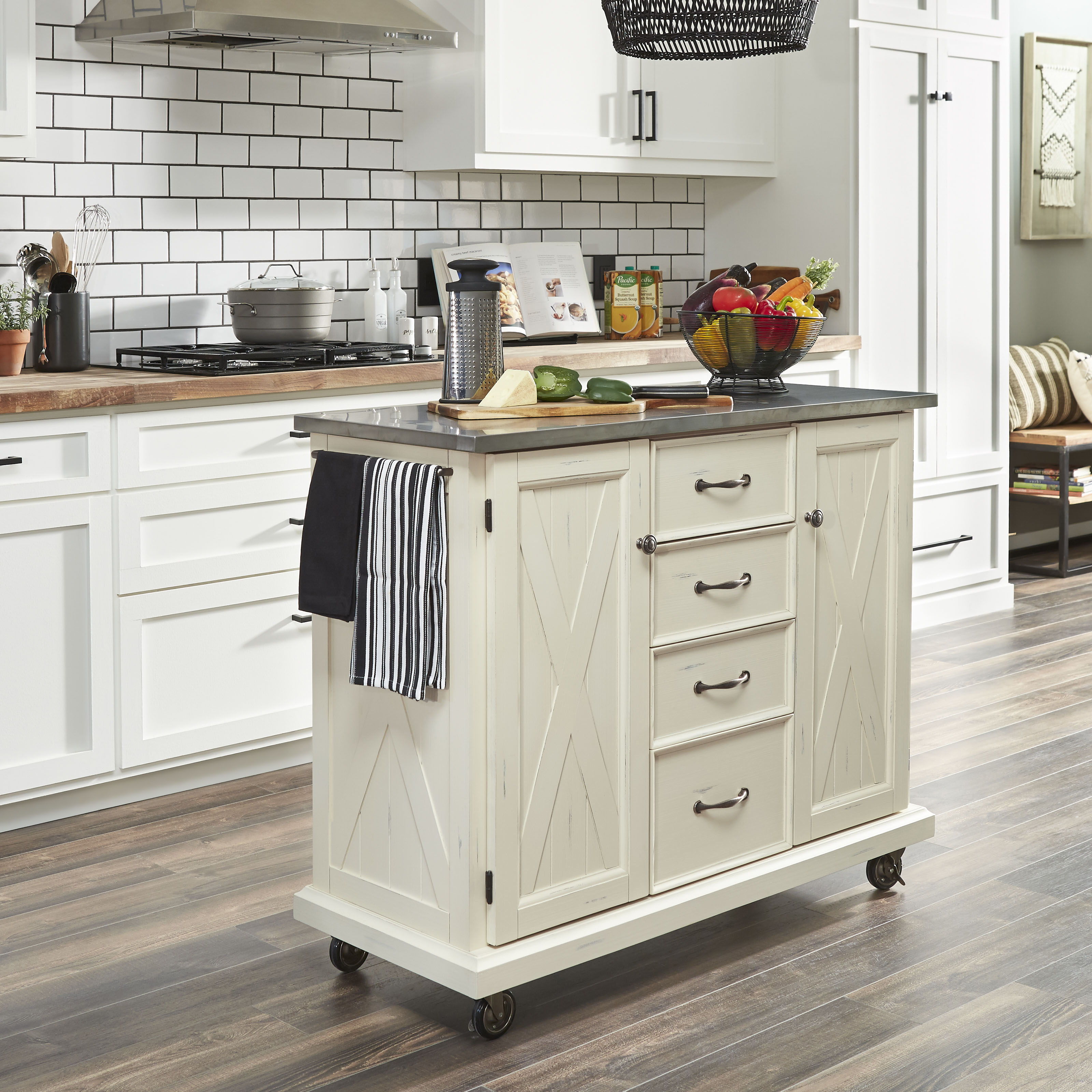 Bay Lodge - Kitchen Cart - Wood in White - Premium Bars & Bar Carts from Homestyles - Just $2107.48! Shop now at brett interiors