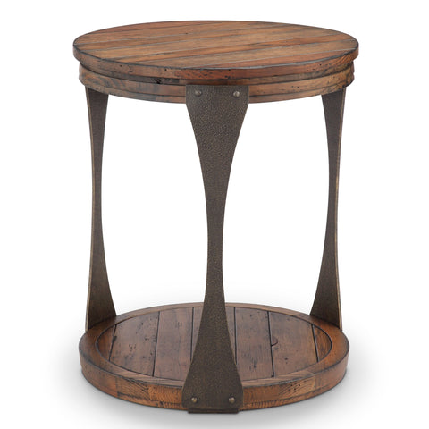 Montgomery - Industrial Round Table - Premium End Tables from Magnussen Furniture - Just $500! Shop now at brett interiors