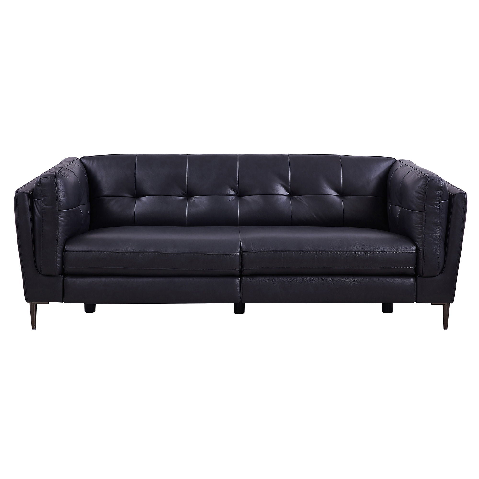 Primrose - Contemporary Sofa - Dark Metal / Navy - Premium Stationary Sofas from Armen Living - Just $3717.50! Shop now at brett interiors