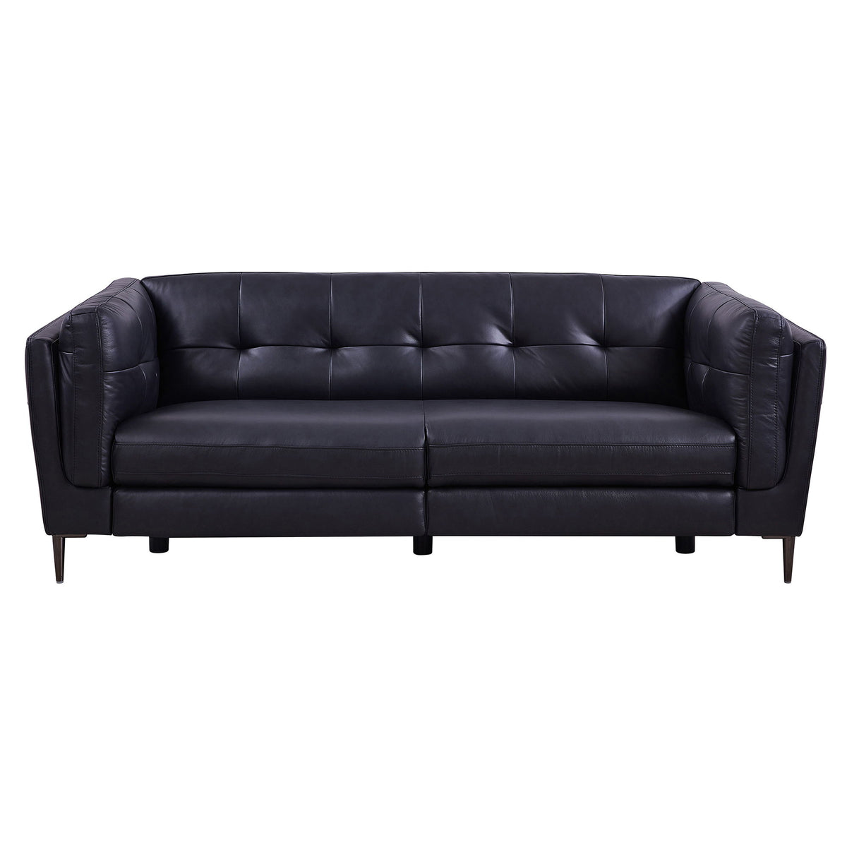 Primrose - Contemporary Sofa - Dark Metal / Navy - Premium Stationary Sofas from Armen Living - Just $3717.50! Shop now at brett interiors