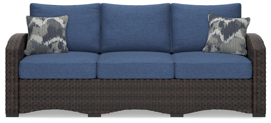 Windglow - Blue / Brown - Sofa With Cushion - Premium Sofas from Signature Design by Ashley® - Just $1130.63! Shop now at brett interiors