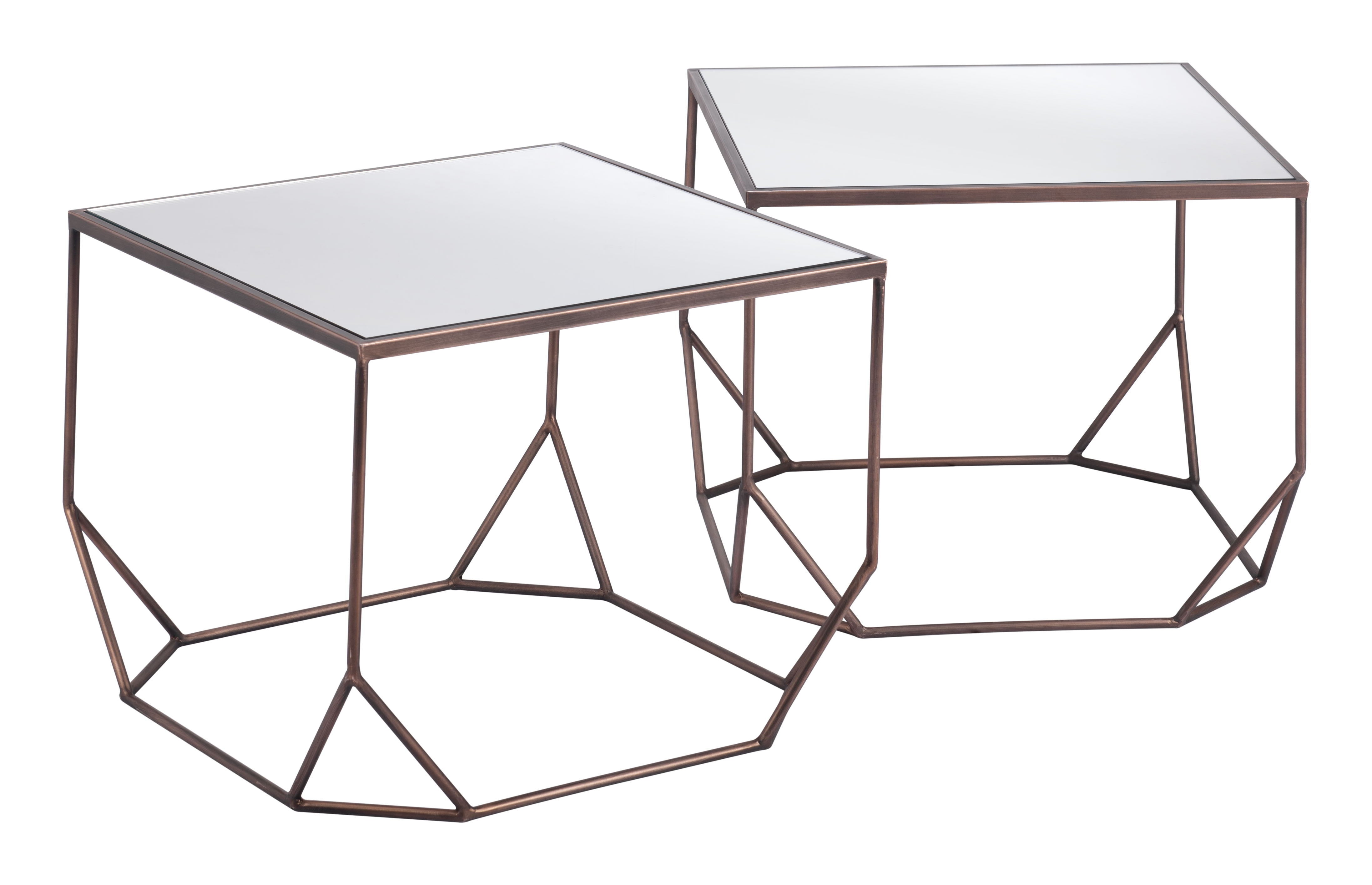 Arzon - Coffee Table Set - Bronze - Premium Table Sets from Zuo Modern - Just $925! Shop now at brett interiors