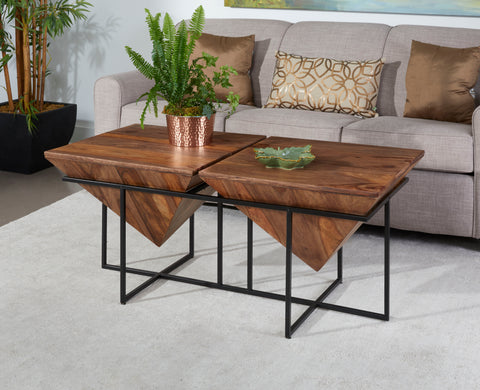 Ridgeline II - Rectangular Pyramid Cocktail Table - Nut Brown - Premium Cocktail Tables from Coast2Coast Home - Just $2475! Shop now at brett interiors