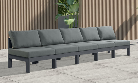 Nizuc - Outdoor Patio Modular Sofa Armless - Grey - Premium Sofas from Meridian Furniture - Just $4312.50! Shop now at brett interiors