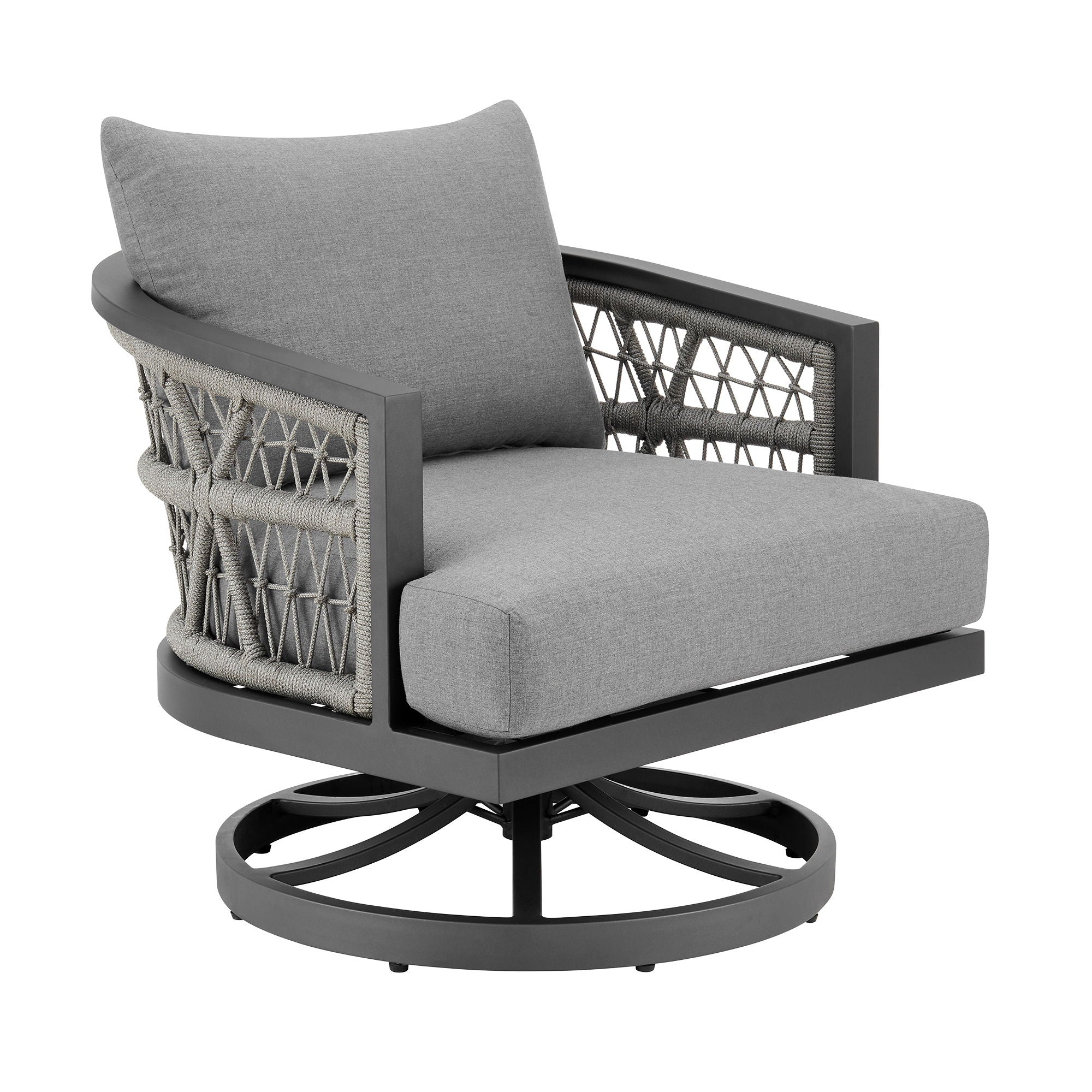 Zella - Outdoor Patio 3 Piece Swivel Seating Set - Light Gray - Premium 3 Piece Outdoor Sets from Armen Living - Just $3997.50! Shop now at brett interiors