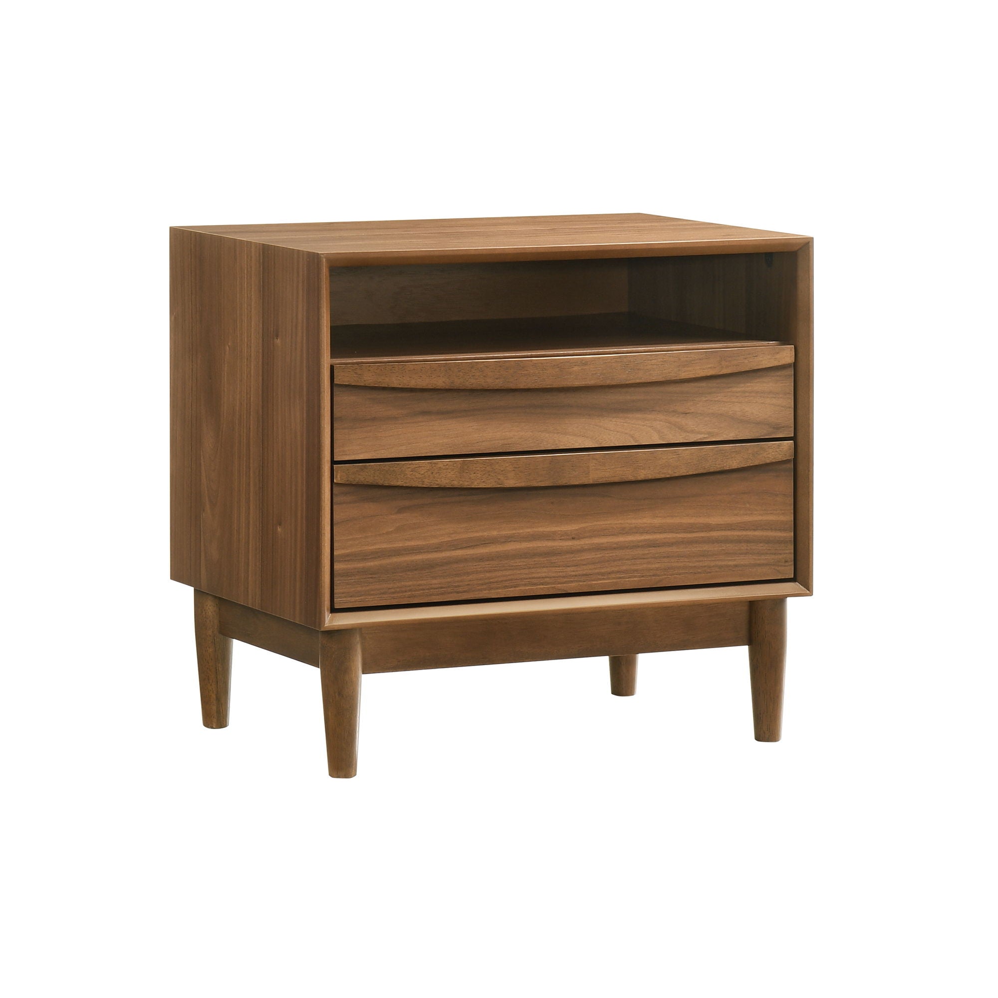 Artemio - 2 Drawer Wooden Nightstand With Shelf - Premium Accent Nightstands from Armen Living - Just $432.50! Shop now at brett interiors