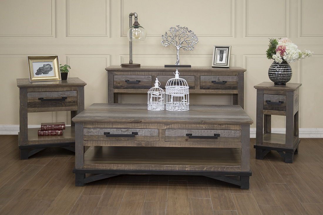 Loft Brown - Sofa Table With 2 Drawers - Two Tone Gray / Brown - Premium Sofa Tables from International Furniture Direct - Just $745! Shop now at brett interiors