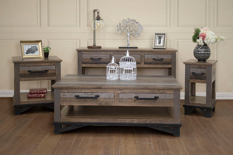 Loft Brown - Cocktail Table 4 Drawers - Two Tone Gray / Brown - Premium Cocktail Tables from International Furniture Direct - Just $745! Shop now at brett interiors