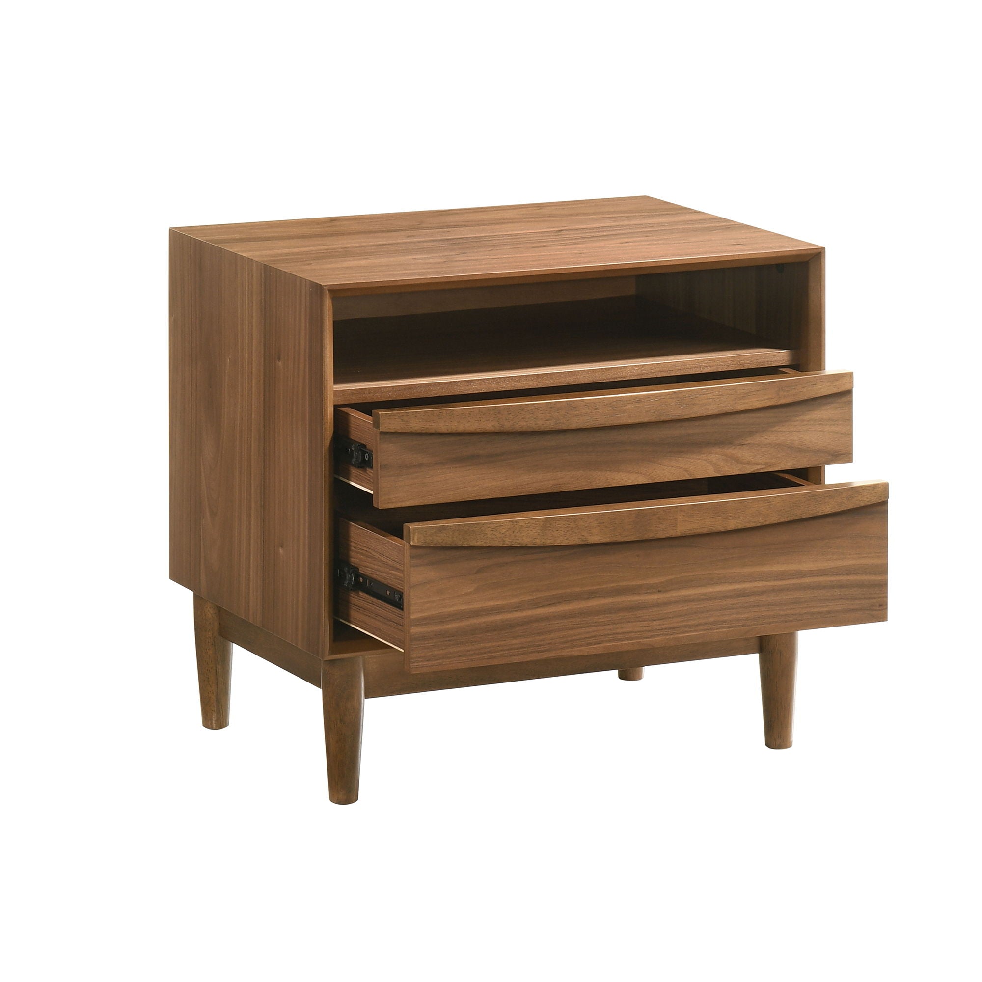 Artemio - 2 Drawer Wooden Nightstand With Shelf - Premium Accent Nightstands from Armen Living - Just $432.50! Shop now at brett interiors