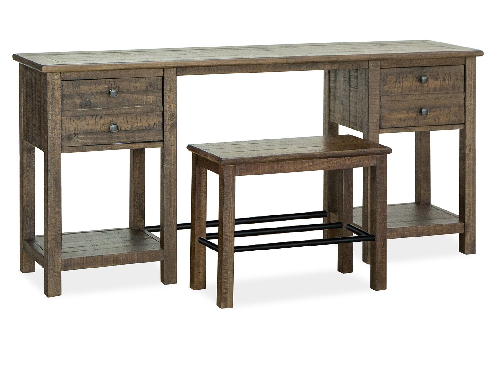 Smithton - Rectangular Sofa Table With 1 Stool - Homestead Brown - Premium 2 Piece Living Room Sets from Magnussen Furniture - Just $1019! Shop now at brett interiors
