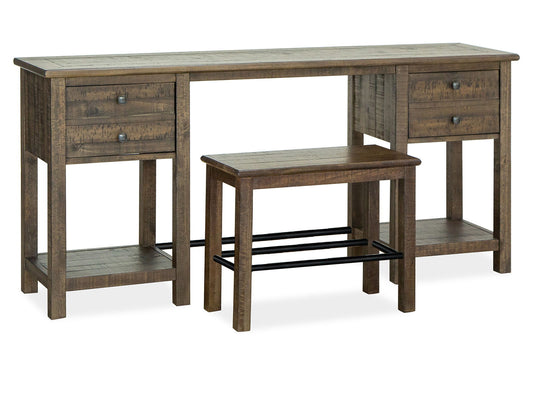 Smithton - Rectangular Sofa Table With 1 Stool - Homestead Brown - Premium 2 Piece Living Room Sets from Magnussen Furniture - Just $1019! Shop now at brett interiors