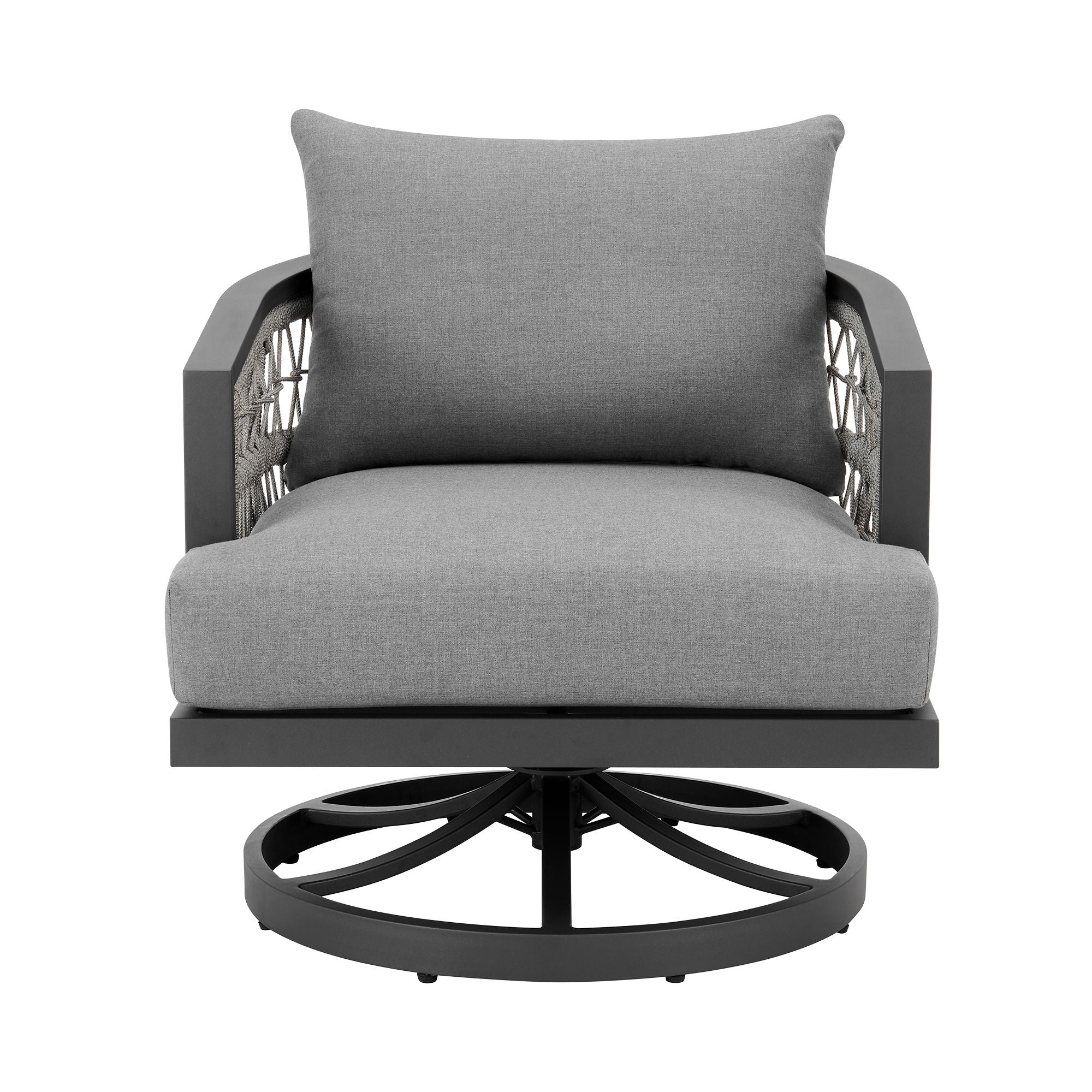 Zella - Outdoor Patio Swivel Armchair - Light Gray / Earl Gray - Premium Swivel Chairs from Armen Living - Just $1525! Shop now at brett interiors