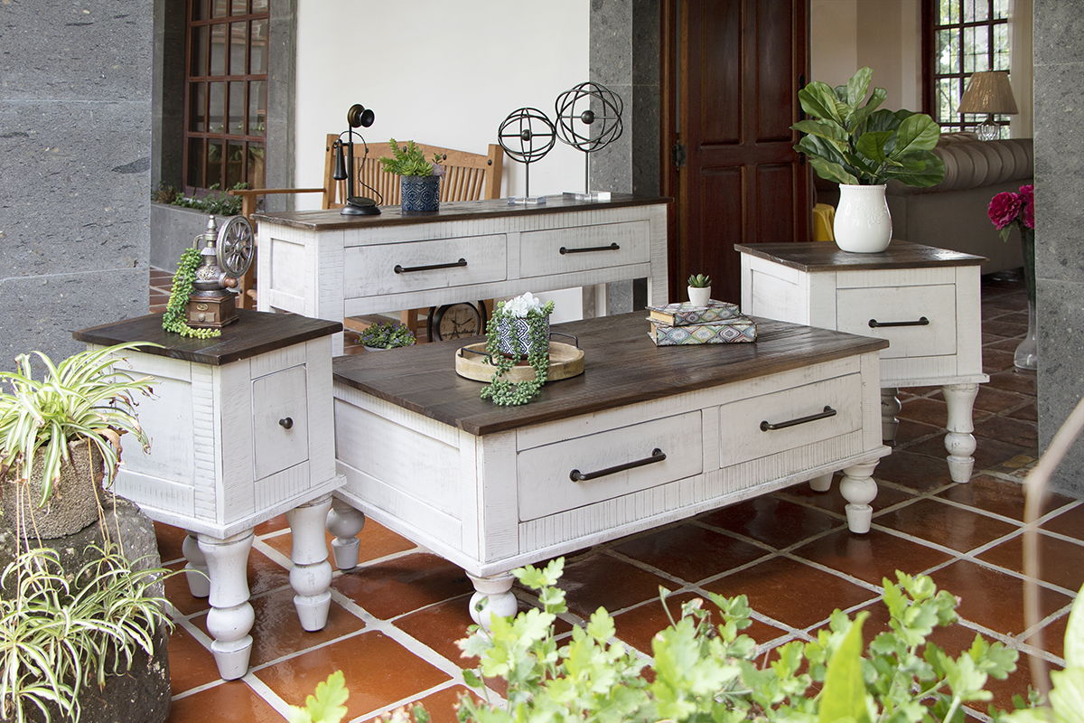 Rock Valley - Sofa Table - White / Brown - Premium Sofa Tables from International Furniture Direct - Just $900! Shop now at brett interiors