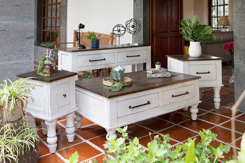 Rock Valley - Sofa Table - White / Brown - Premium Sofa Tables from International Furniture Direct - Just $900! Shop now at brett interiors