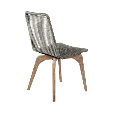 Escondido Island - Outdoor Patio 5 Piece Round Dining Set - Eucalyptus / Gray - Premium 5 Piece Outdoor Sets from Armen Living - Just $2892.50! Shop now at brett interiors