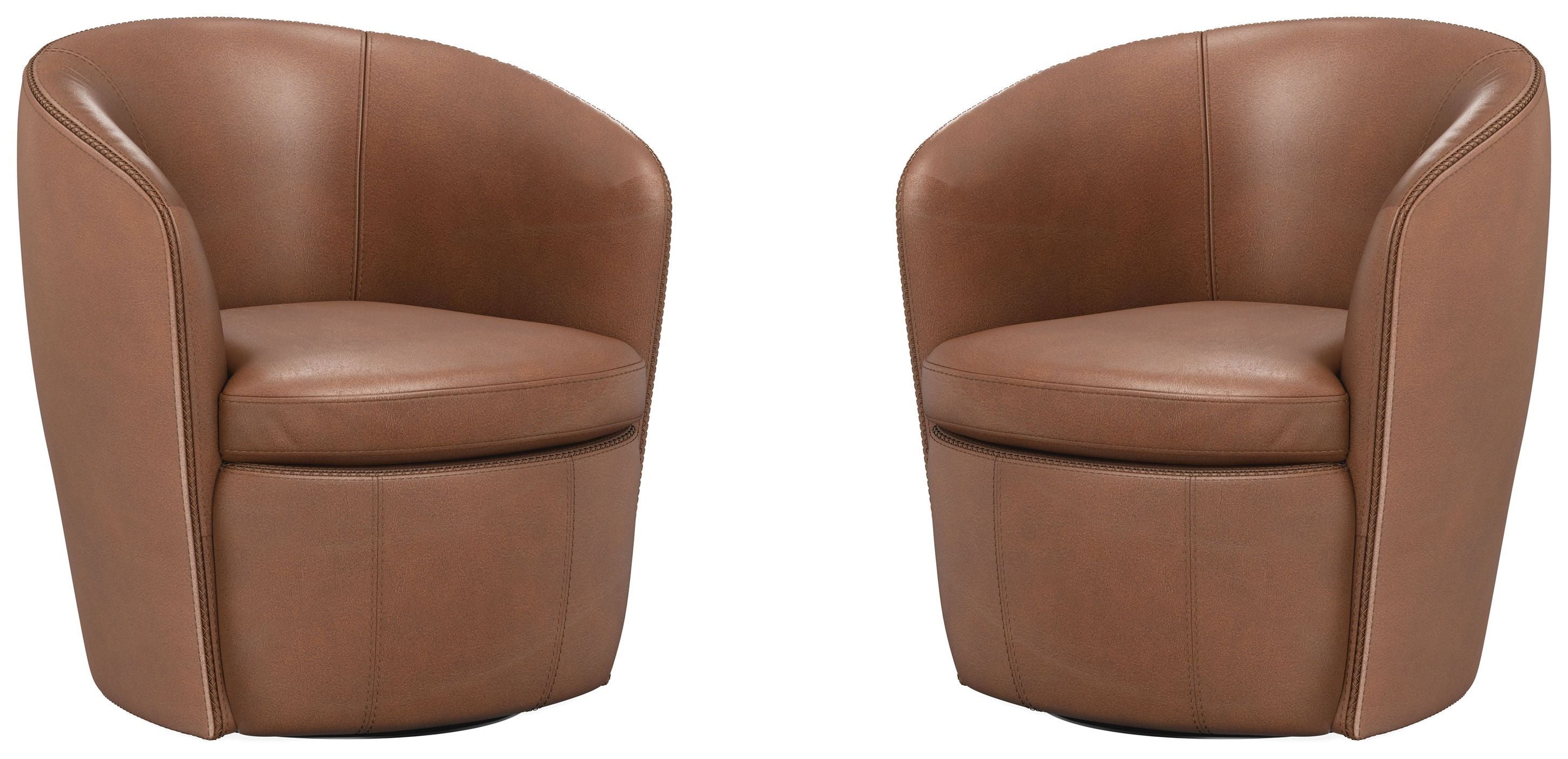 Barolo - 100% Italian Leather Swivel Club Chair (Set of 2) - Premium Chair Sets from Parker Living - Just $1095! Shop now at brett interiors