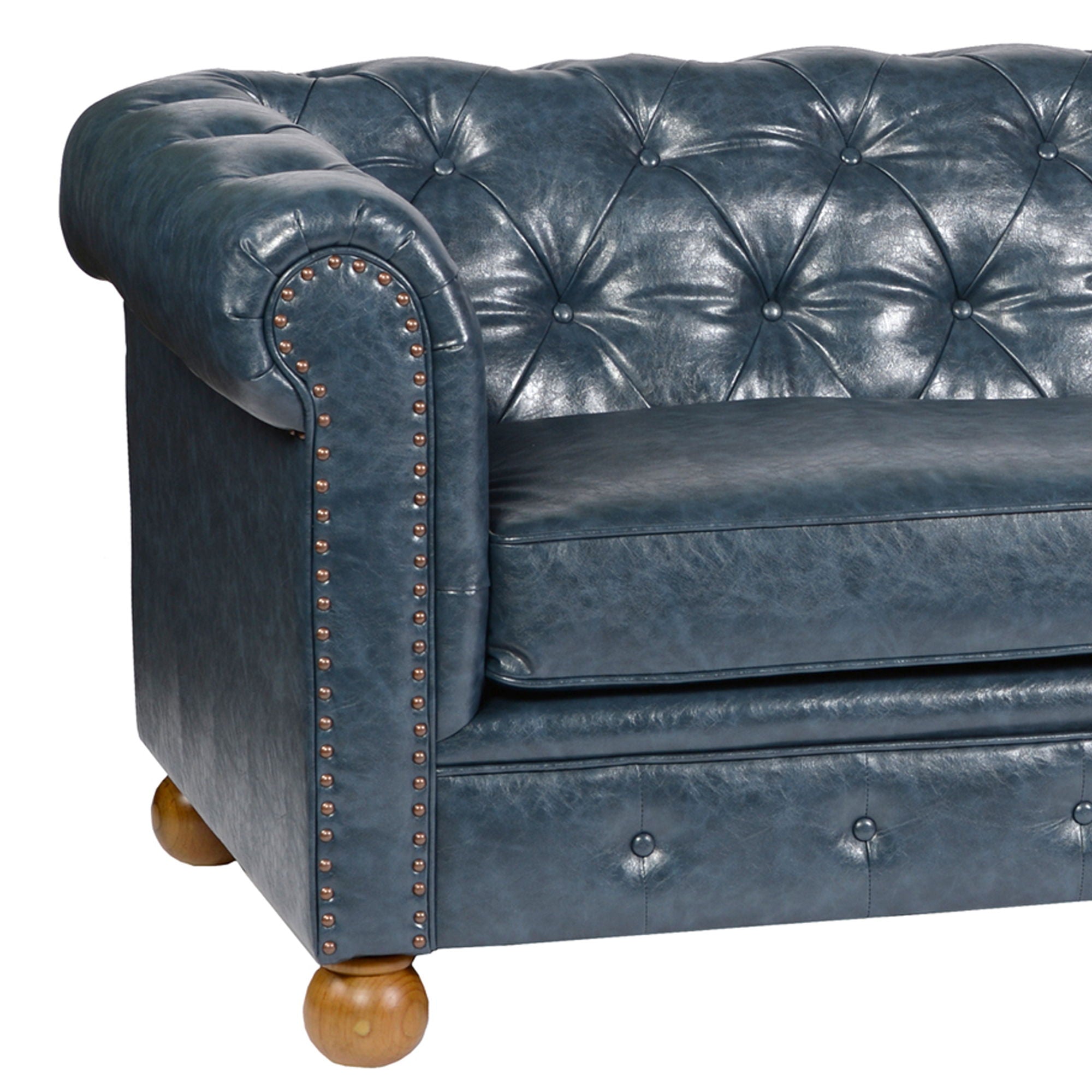 Winston - Sofa - Antique Blue - Premium Stationary Sofas from Armen Living - Just $2130! Shop now at brett interiors