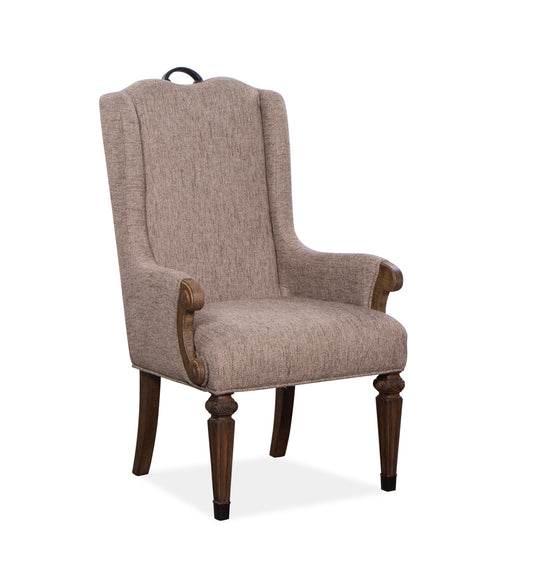 Durango - Wood Upholstered Host Arm Chair (Set of 2) - Willadeene Brown - Premium Chair Sets from Magnussen Furniture - Just $1275! Shop now at brett interiors