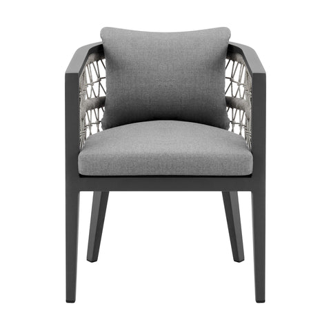 Zella - Outdoor Patio Dining Chair (Set of 2) - Light Gray / Earl Gray - Premium Chair Sets from Armen Living - Just $1675! Shop now at brett interiors