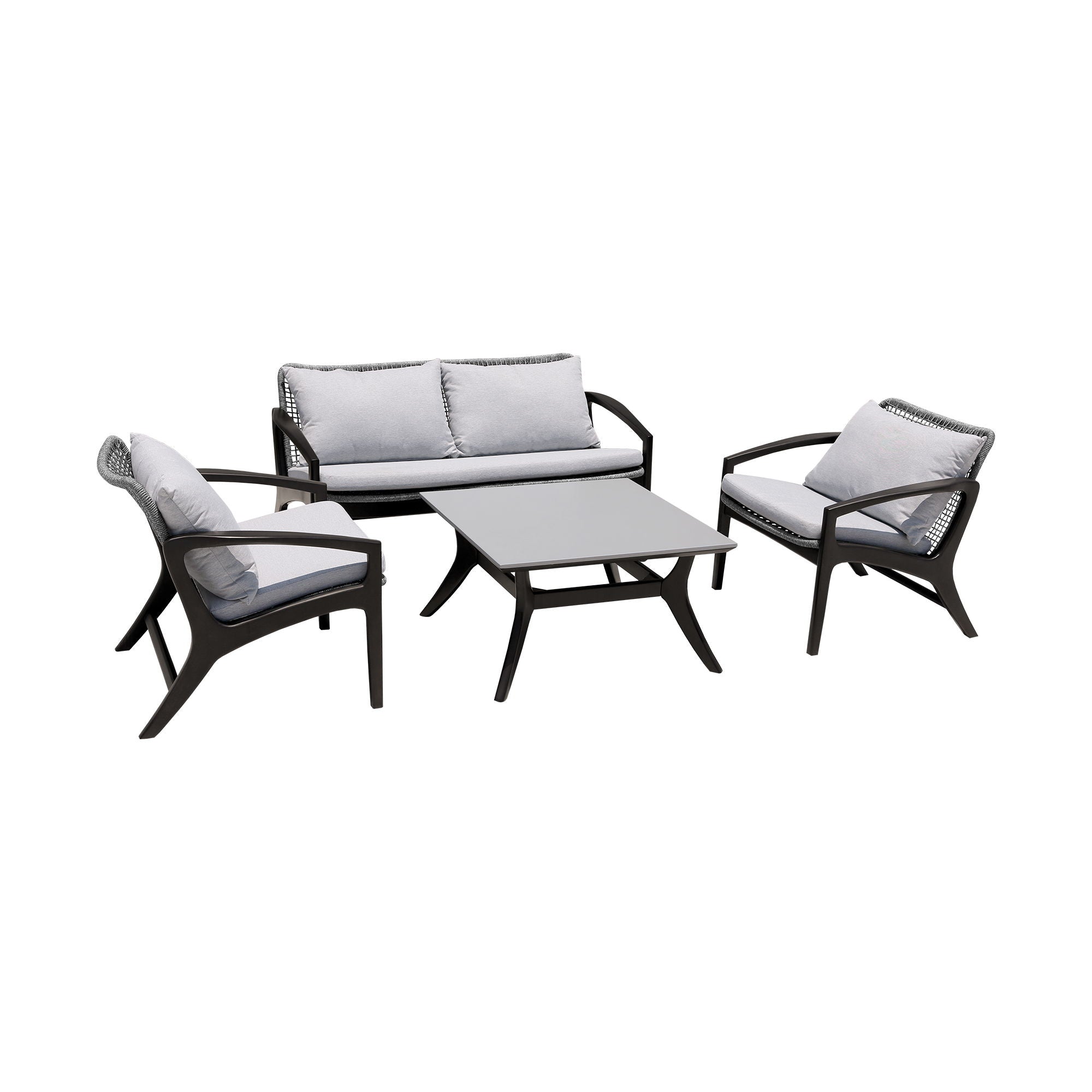 Beckham - Outdoor Patio Seating Set - Premium 4 Piece Outdoor Sets from Armen Living - Just $4155! Shop now at brett interiors
