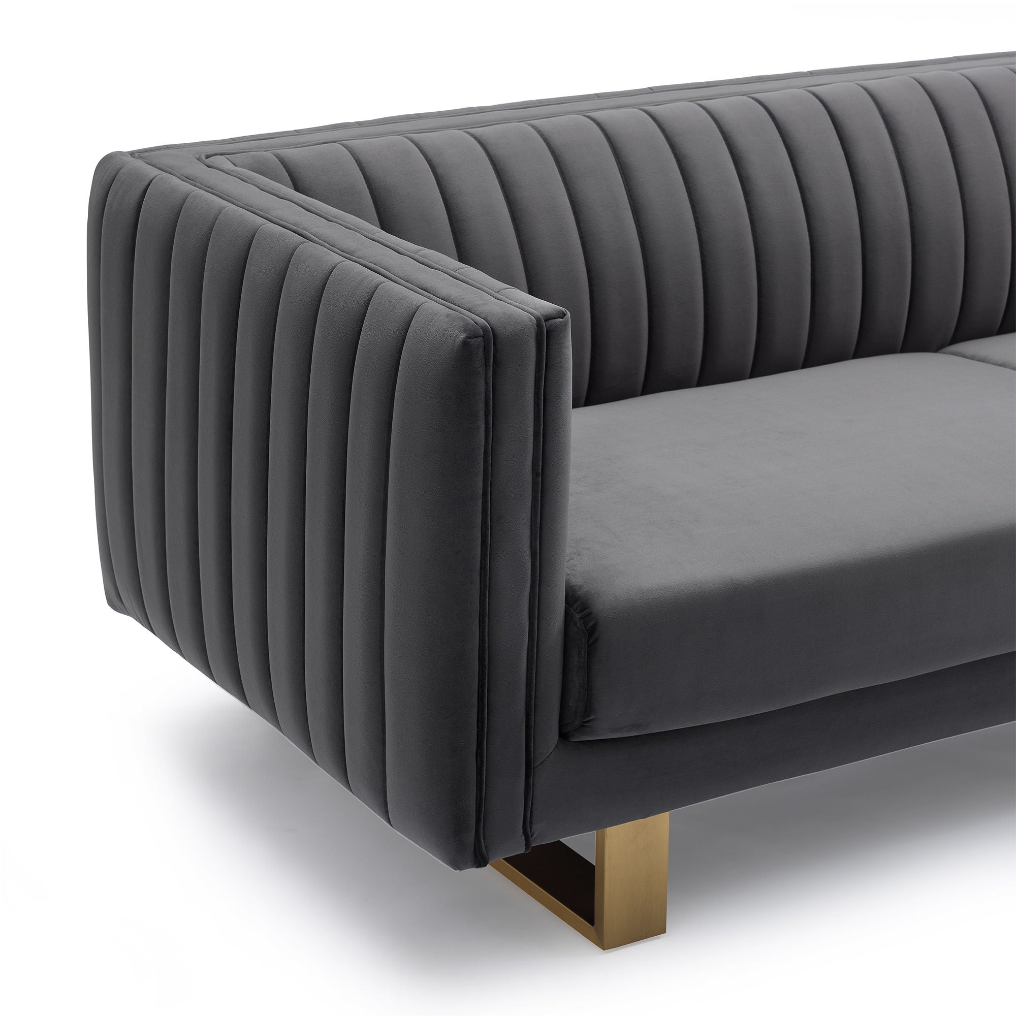 Delilah - Velvet Square Arm Sofa - Premium Stationary Sofas from Armen Living - Just $1517.50! Shop now at brett interiors