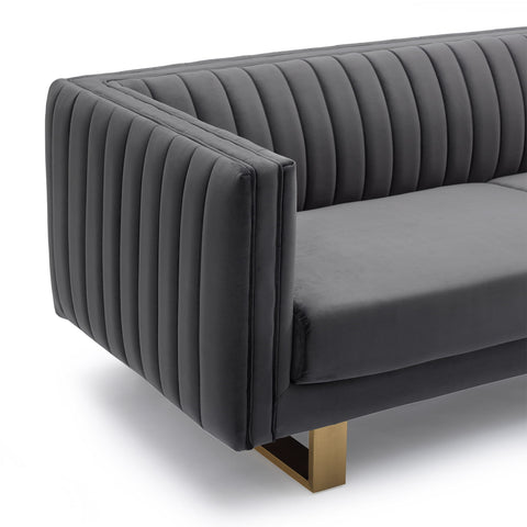 Delilah - Velvet Square Arm Sofa - Premium Stationary Sofas from Armen Living - Just $1517.50! Shop now at brett interiors