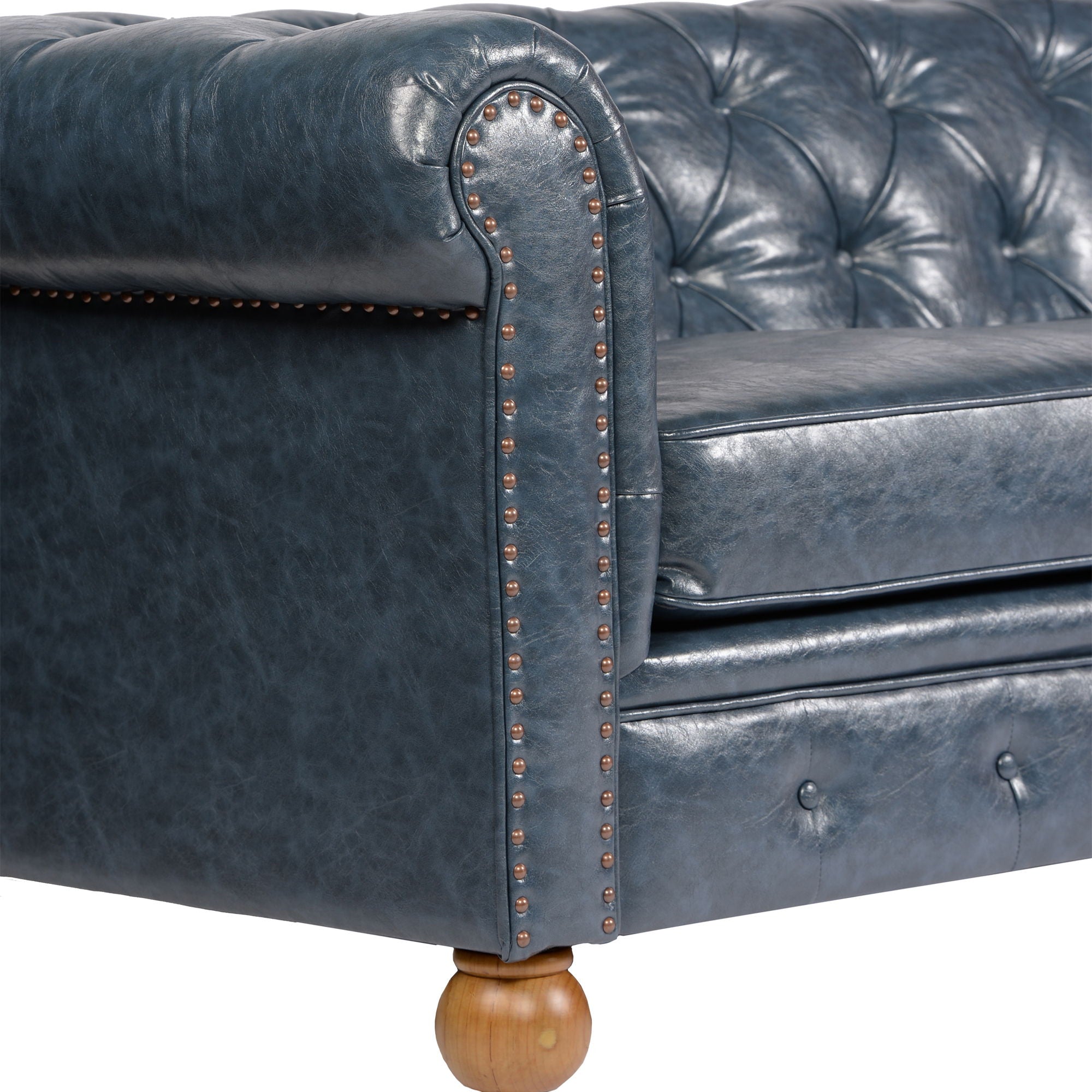 Winston - Sofa - Antique Blue - Premium Stationary Sofas from Armen Living - Just $2130! Shop now at brett interiors