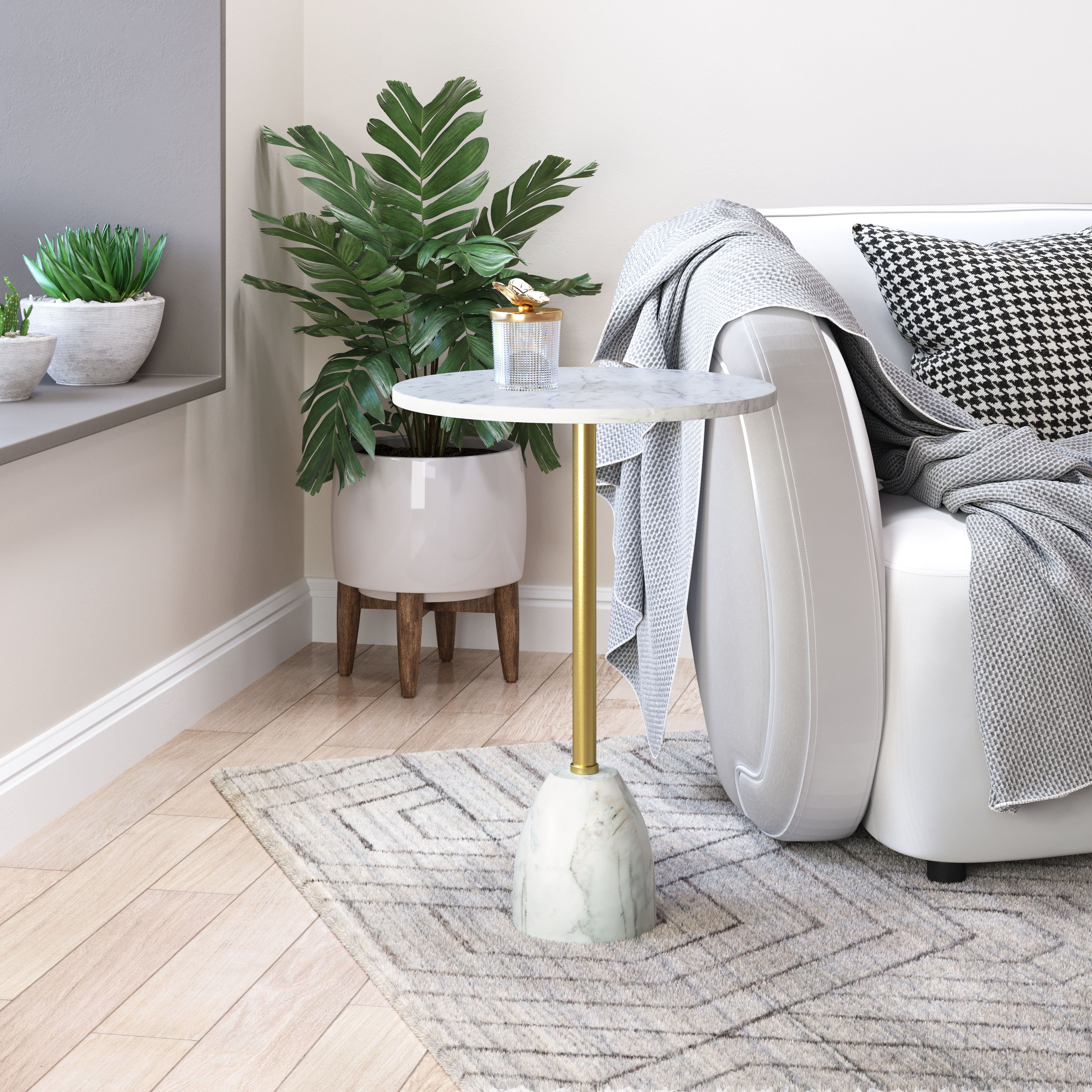 Cynthia - Side Table - White / Gold - Premium Chair Side Tables from Zuo Modern - Just $525! Shop now at brett interiors