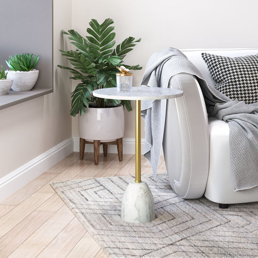 Cynthia - Side Table - White / Gold - Premium Chair Side Tables from Zuo Modern - Just $525! Shop now at brett interiors