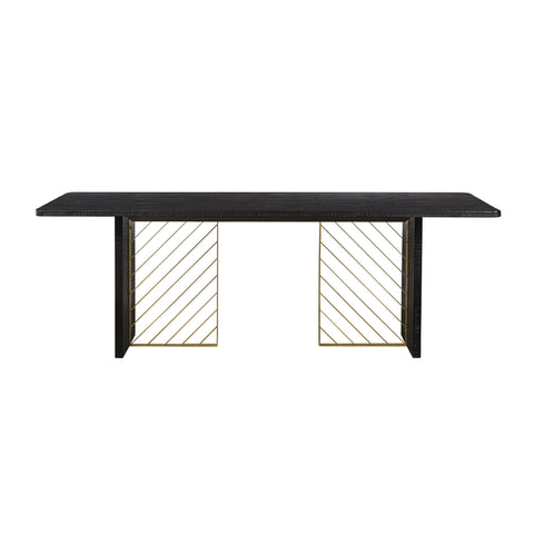 Monaco - Dining Table With Antique Brass Accent - Black - Premium Dining Tables from Armen Living - Just $1517.50! Shop now at brett interiors