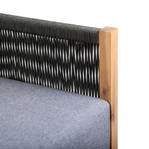 Sienna - Outdoor Eucalyptus Sofa With Cushions - Teak / Gray - Premium Sofas from Armen Living - Just $2182.50! Shop now at brett interiors