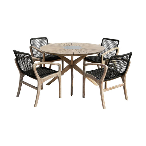 Sachi And Beckham - 5 Piece Dining Set - Premium 5 Piece Outdoor Sets from Armen Living - Just $3760! Shop now at brett interiors
