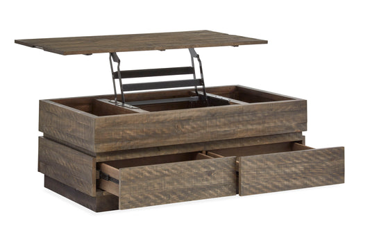 Baisden - Lift Top Storage Cocktail Table With Casters - Tobacco - Premium Cocktail Tables from Magnussen Furniture - Just $969! Shop now at brett interiors