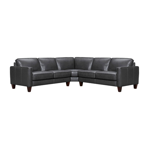 Summit - 3 Piece Leather Sectional Sofa - Premium Stationary Sectionals from Armen Living - Just $6207.50! Shop now at brett interiors