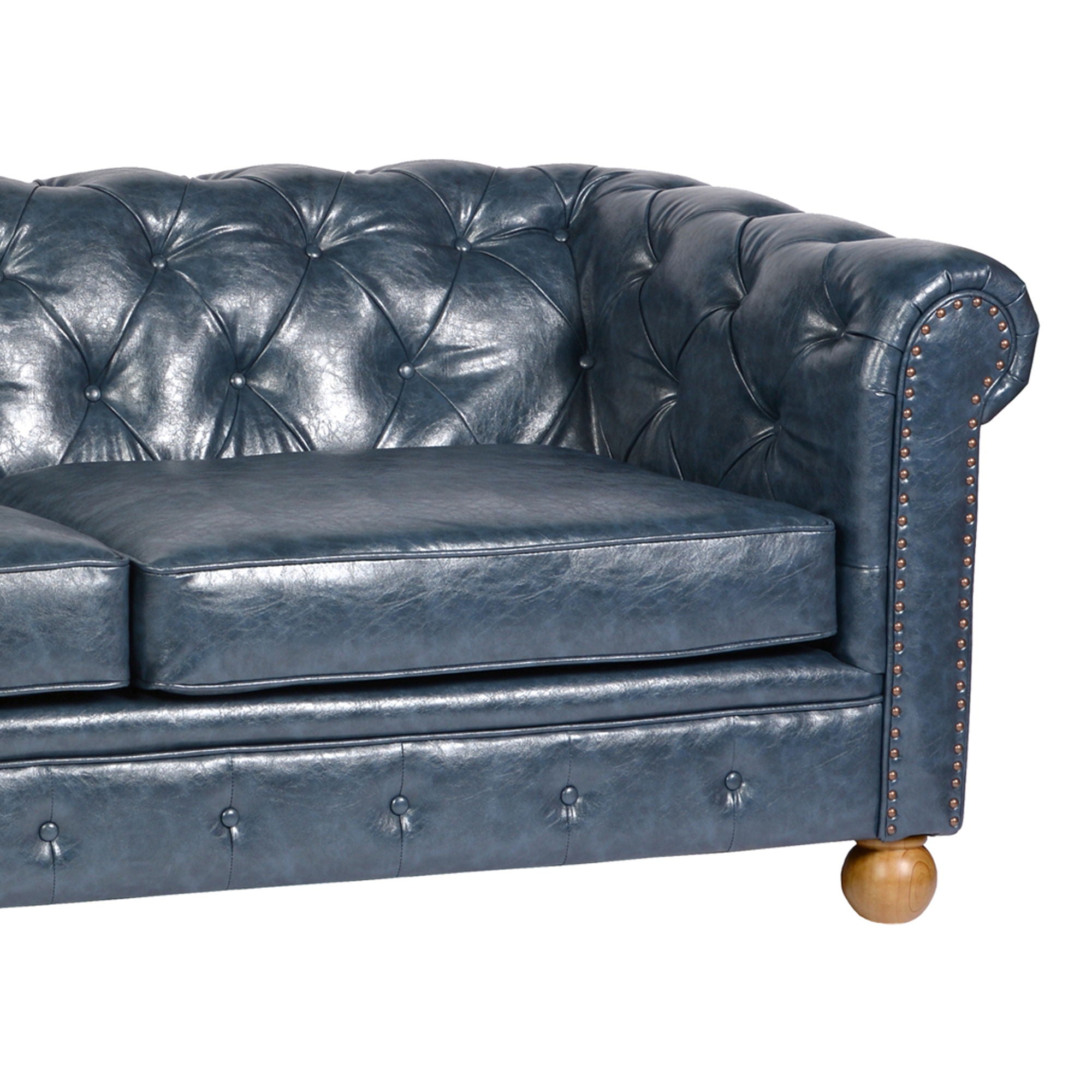 Winston - Sofa - Antique Blue - Premium Stationary Sofas from Armen Living - Just $2130! Shop now at brett interiors