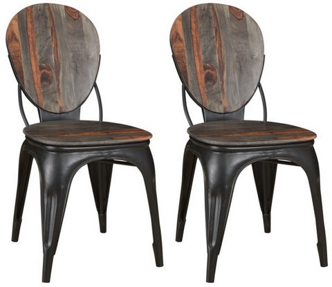 Sierra II - Dining Chairs (Set of 2) - Brown / Black Powder Coat Finish - Premium Chair Sets from Coast2Coast Home - Just $1485! Shop now at brett interiors