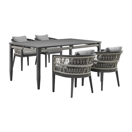 Zella - Outdoor Patio Dining Set - Premium 5 Piece Outdoor Sets from Armen Living - Just $4662.50! Shop now at brett interiors
