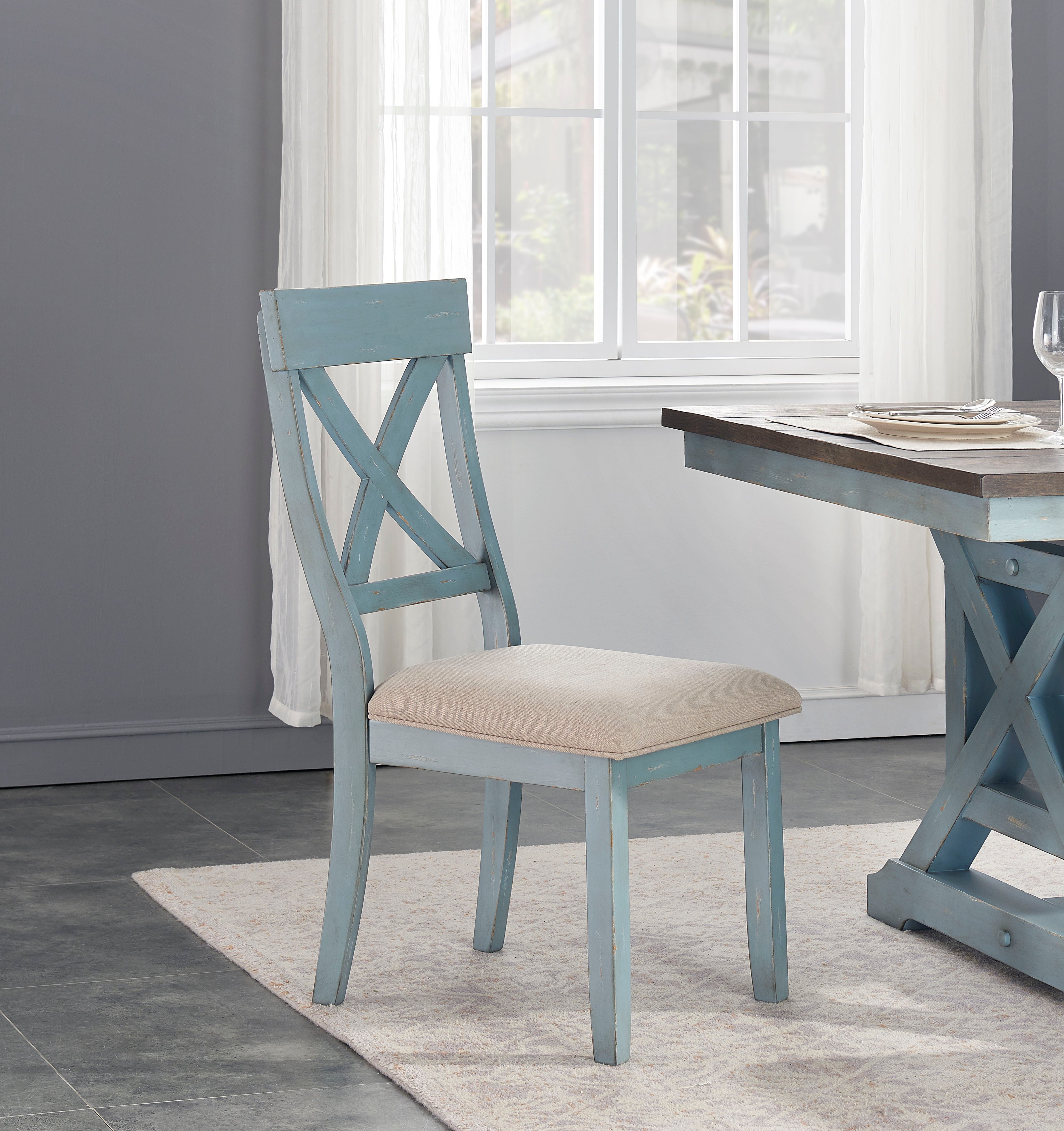 Bar Harbor - Crossed Back Upholstered Seat Dining Side Chairs (Set of 2) - Premium Chair Sets from Coast2Coast Home - Just $1485! Shop now at brett interiors