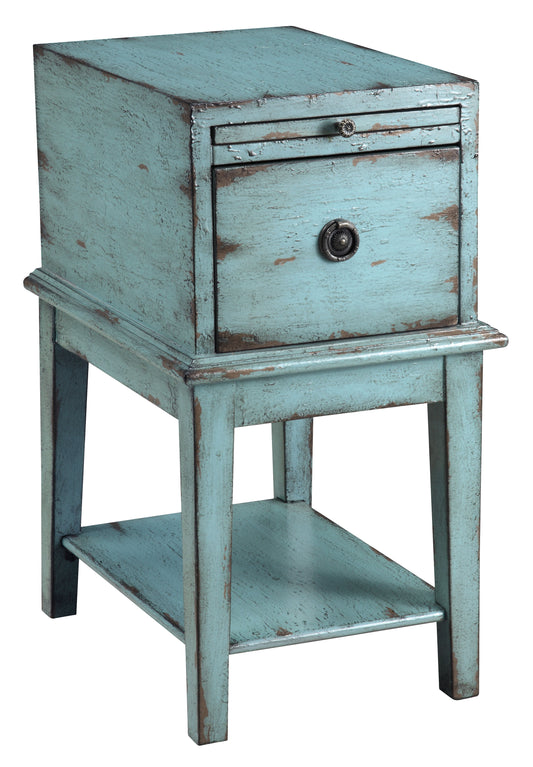 Aubrye - One Drawer Chest - Bayberry Blue Rubthrough - Premium Chair Side Tables from Coast2Coast Home - Just $907.50! Shop now at brett interiors