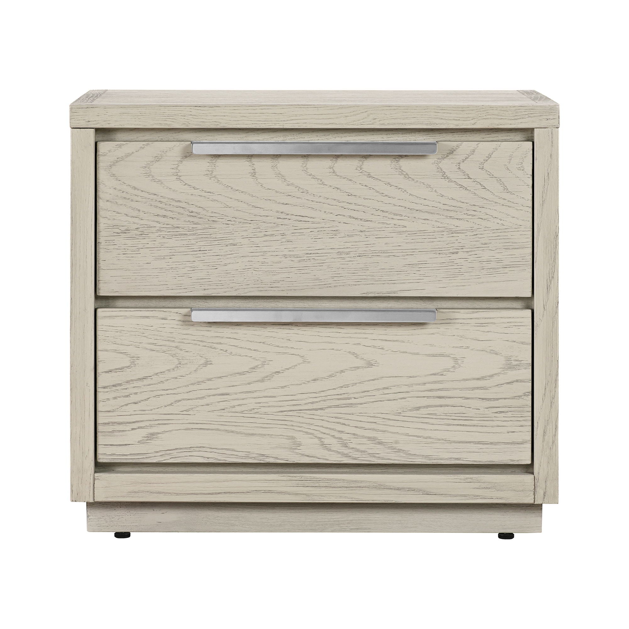 Abbey - 2 Drawer Nightstand - Gray Oak - Premium Accent Nightstands from Armen Living - Just $517.50! Shop now at brett interiors