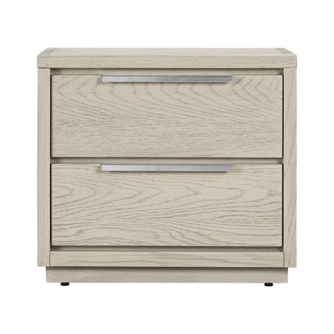 Abbey - 2 Drawer Nightstand - Gray Oak - Premium Accent Nightstands from Armen Living - Just $517.50! Shop now at brett interiors