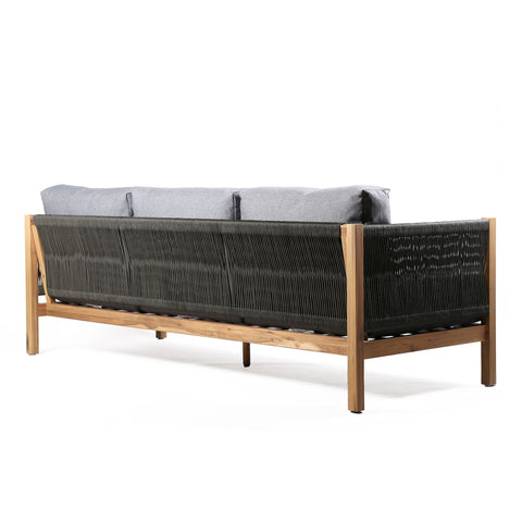 Sienna - Outdoor Eucalyptus Sofa With Cushions - Teak / Gray - Premium Sofas from Armen Living - Just $2182.50! Shop now at brett interiors