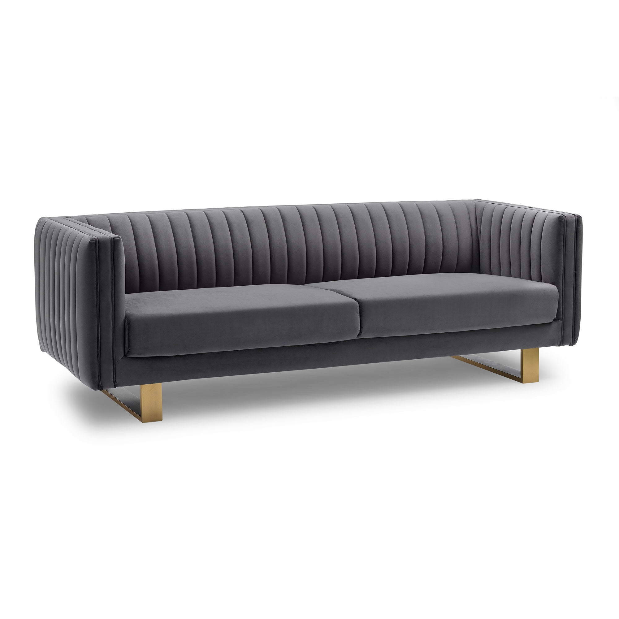 Delilah - Velvet Square Arm Sofa - Premium Stationary Sofas from Armen Living - Just $1517.50! Shop now at brett interiors