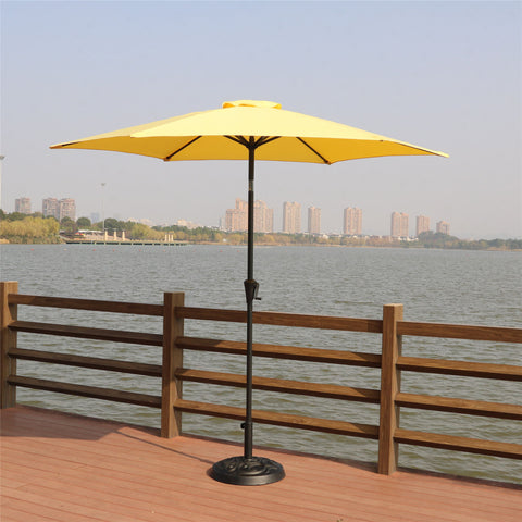 8.8' Outdoor Aluminum Patio Umbrella, Market Umbrella With 33 Pounds Round Resin Umbrella Base Lift - Premium Umbrellas & Canopies from Gather Craft - Just $203! Shop now at brett interiors